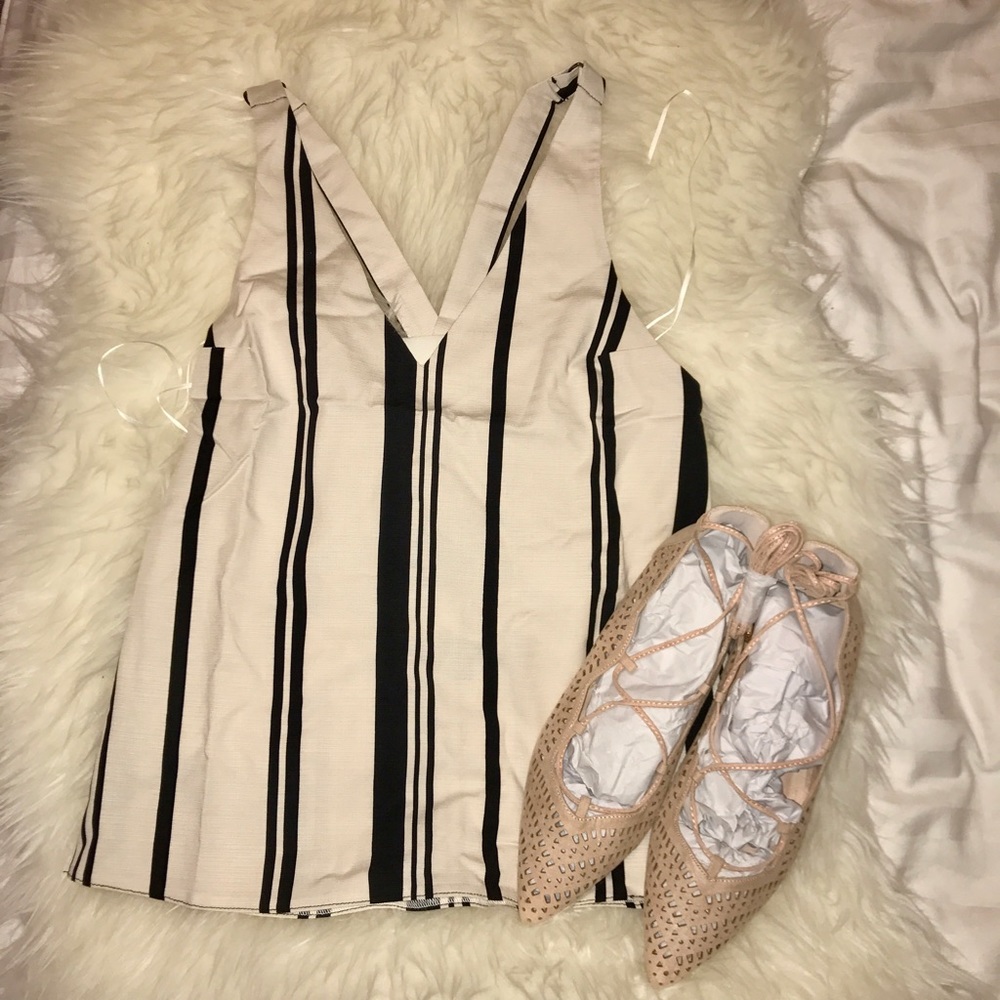 Topshop Stripe Hardware Crisscross Camisole NWT - Picture 4 of 8