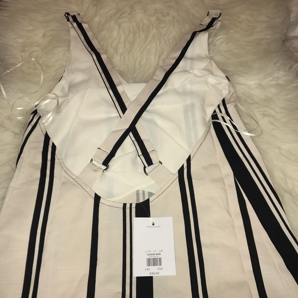 Topshop Stripe Hardware Crisscross Camisole NWT - Picture 5 of 8