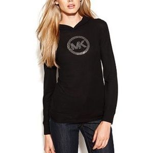 Michael Kors logo studded black/silver shirt M