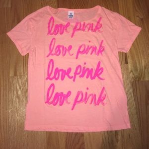 VS Pink love Pink Coral/peach shirt