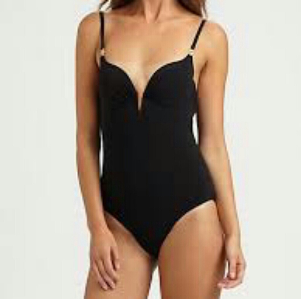 NWT Natori brown 1 piece v-slit suit 8B/C