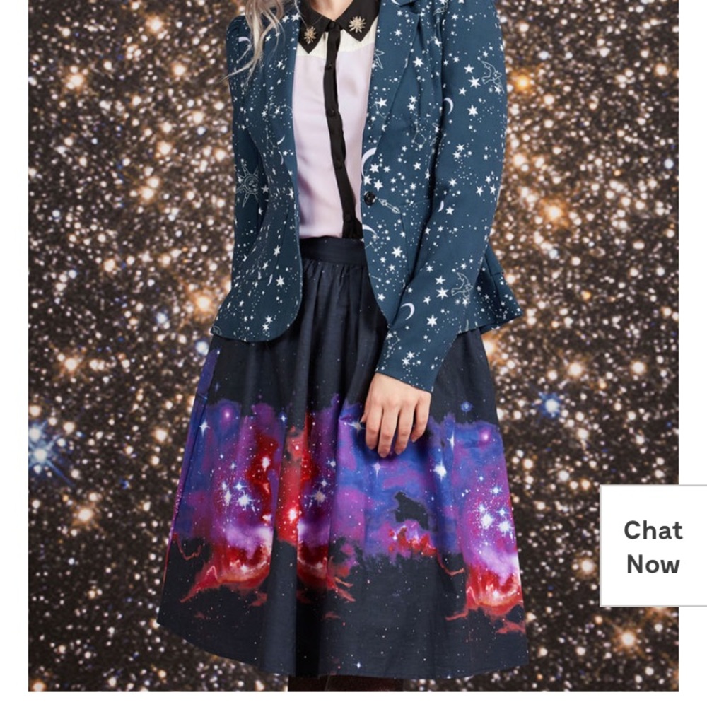 NWT ModCloth Intergalactic Intuition Midi Skirt S