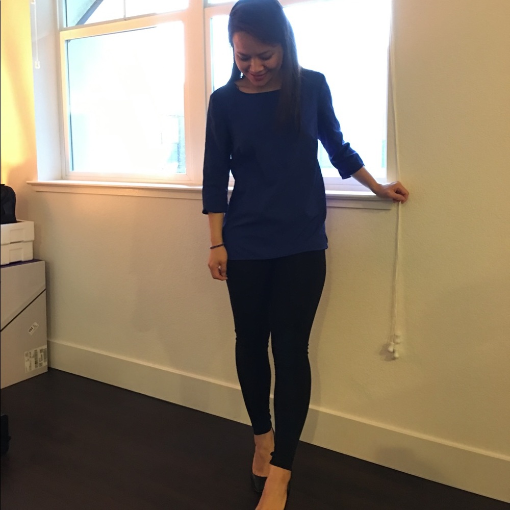 Mango deep blue blouse/tunic top. XS