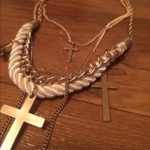 Layered cross necklace