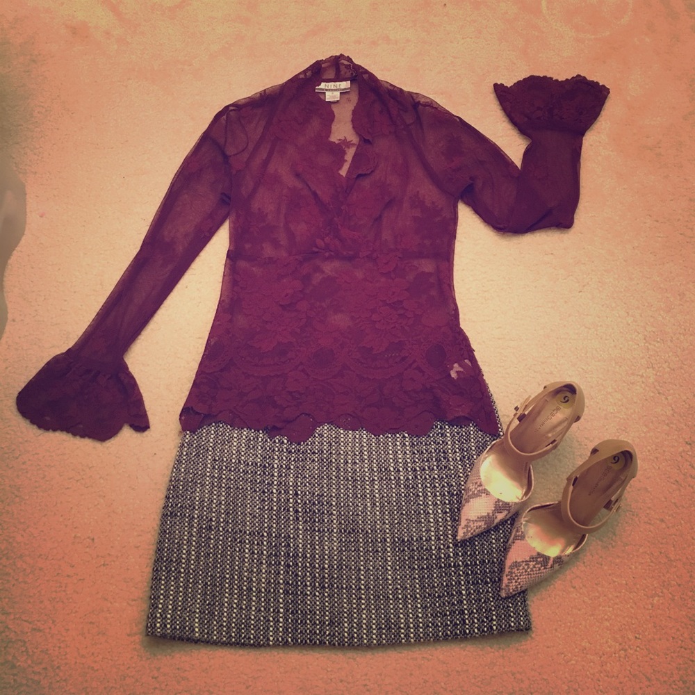 Lace blouse - bell sleeves