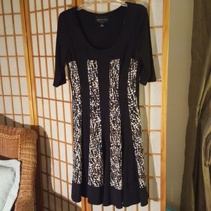 Slimming black and patterned dress