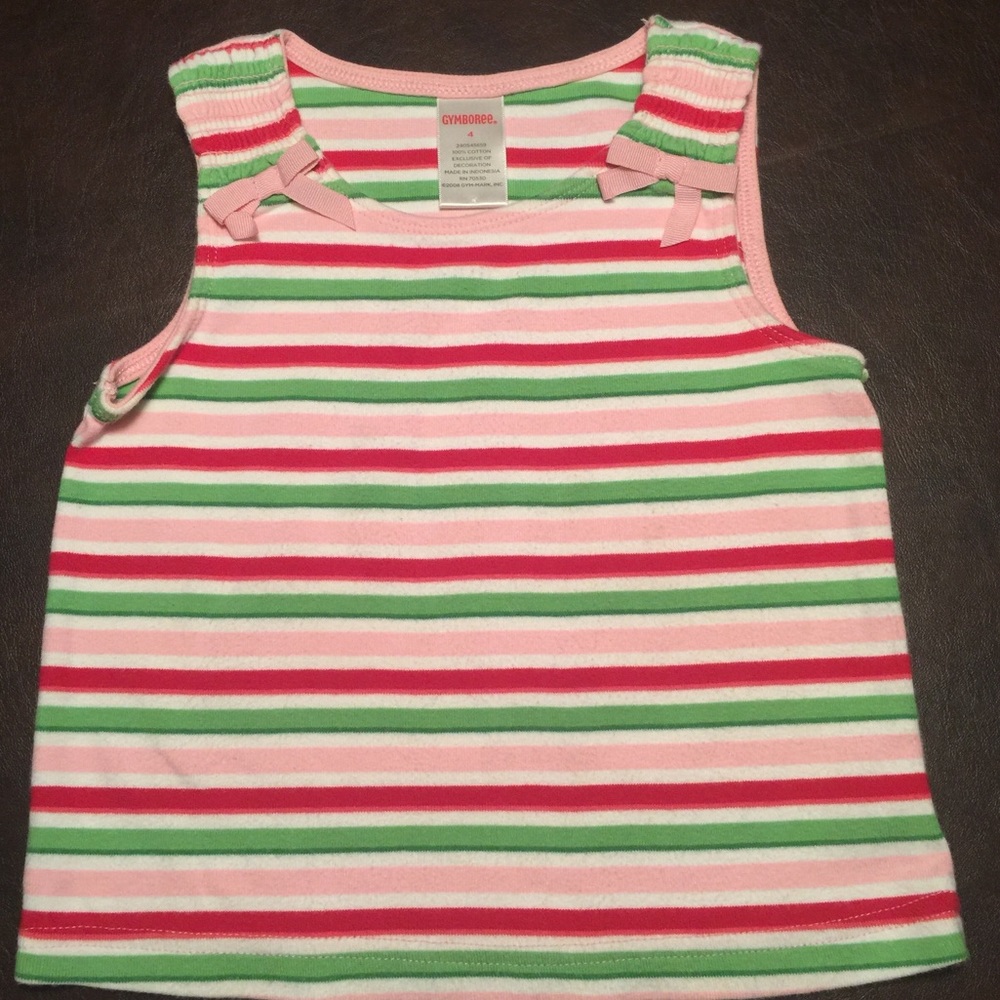 Gymboree striped tank with bows.