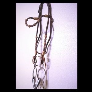 Champion turf braided horse bridle with bit.