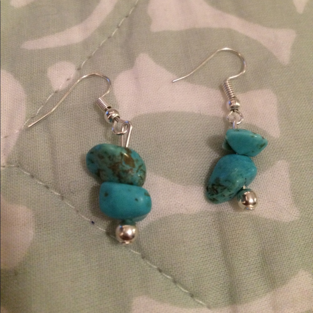 Handmade turquoise stone earrings