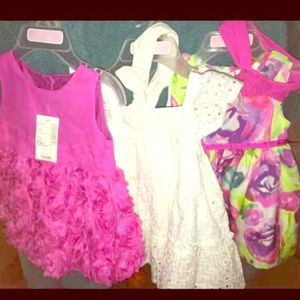 3 NWT 0-3 month baby summer dresses CP