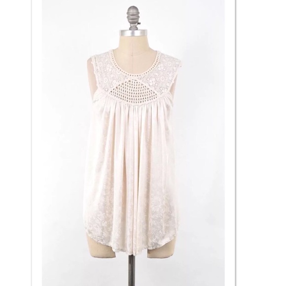 Free People Tops - FINAL💰Free People draped crochet trim tank