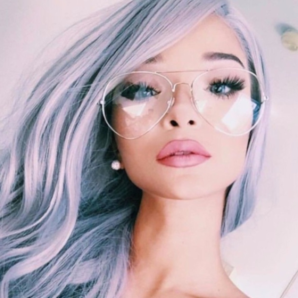 Clear aviators with gold rim