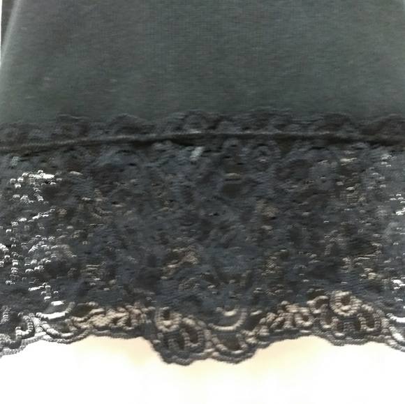 Black racerback tank top with lacy bottom - Picture 3 of 5