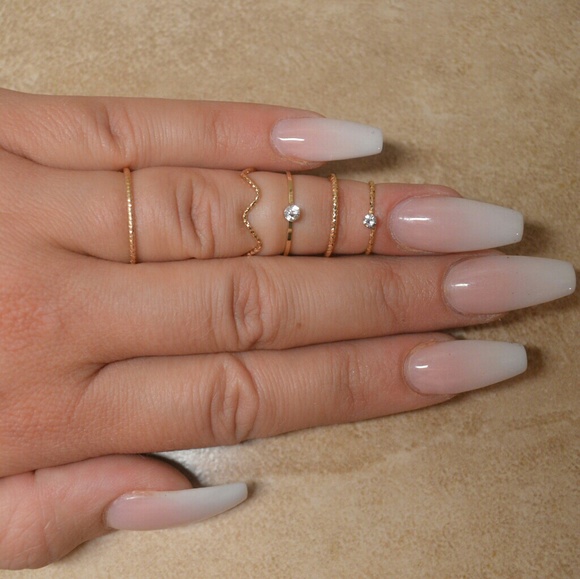 Back In! Set of 5 Gold Knuckle Stacking Rings - Picture 3 of 5