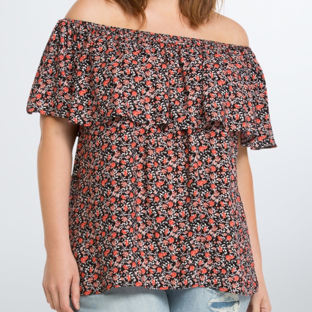 SOLD OUT 🌸 NWT Torrid Floral Ruffle Top - Picture 3 of 4