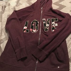 Victoria's Secret zip up hoodie jacket Color plum