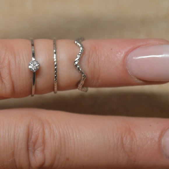 Jewelry Back In Set 5 Silver Knuckle Stacking Rings Poshmark
