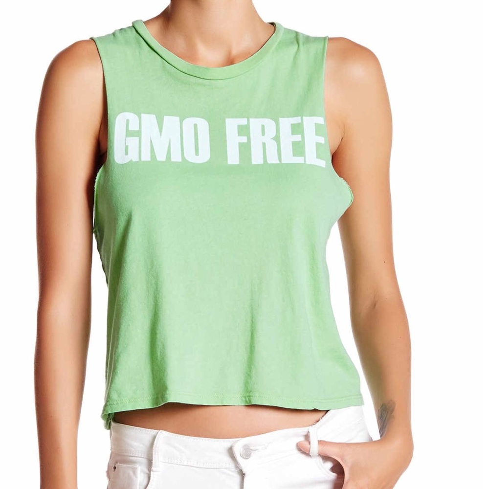 "GMO FREE" Crop Tank Top    Funny 😊