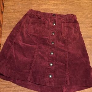 Maroon button up skirt