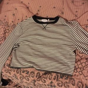UO ribbed striped crop top- long sleeve