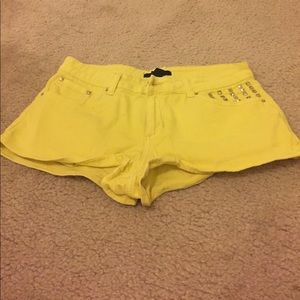 Metallic yellow Forever 21 shorts size Medium