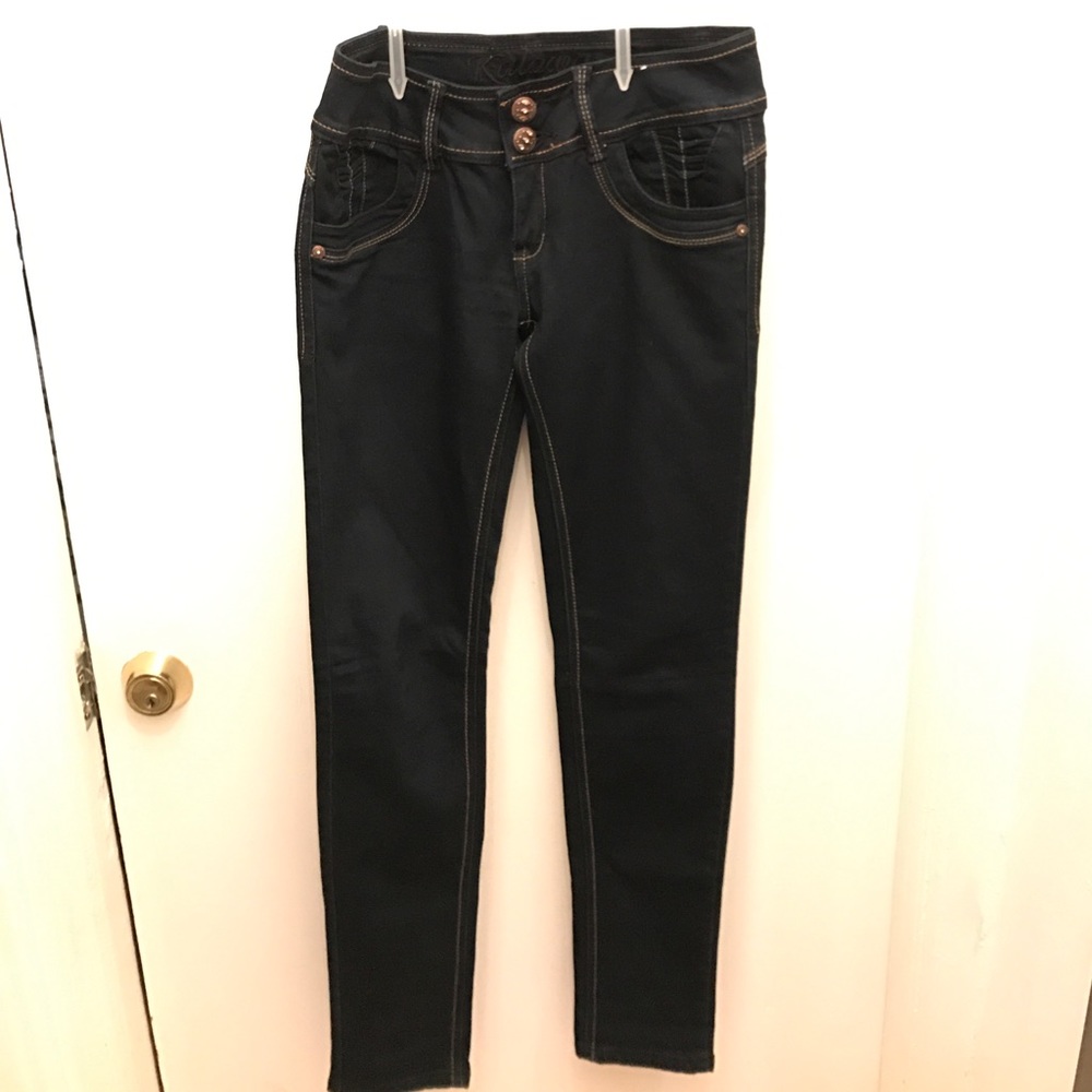 Dark denim jeans low rise skinny
