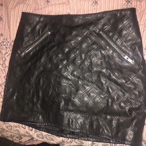 Leather mini skirt
