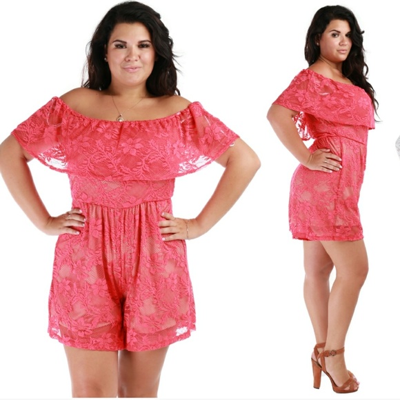 Pants - Flash sale pLUS SIZE CORAL Romper