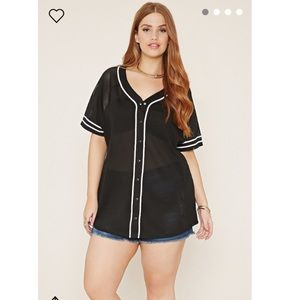 Forever21+ Baseball Jersey Style Shirt