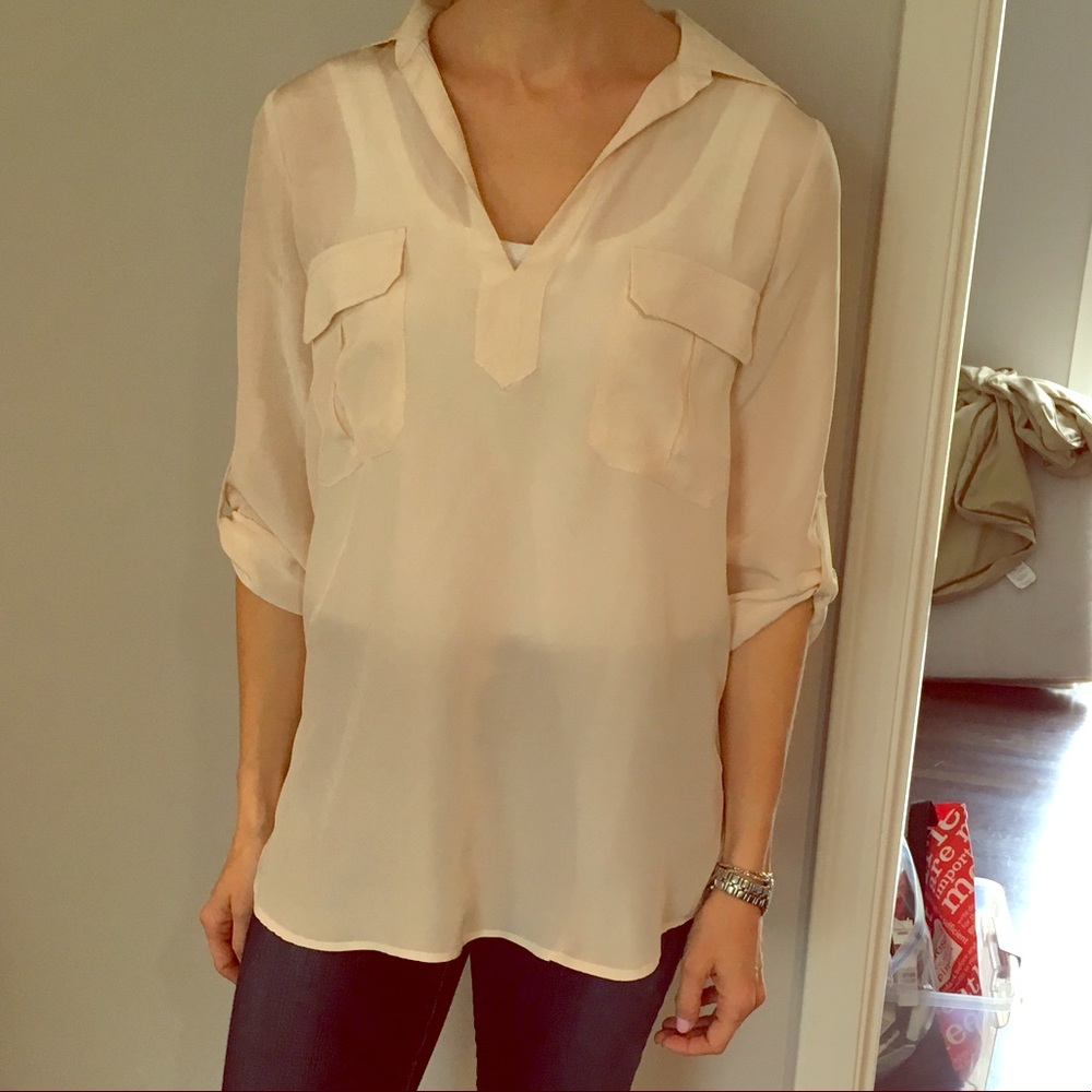 Rory Beca beautiful silk pale pink blouse
