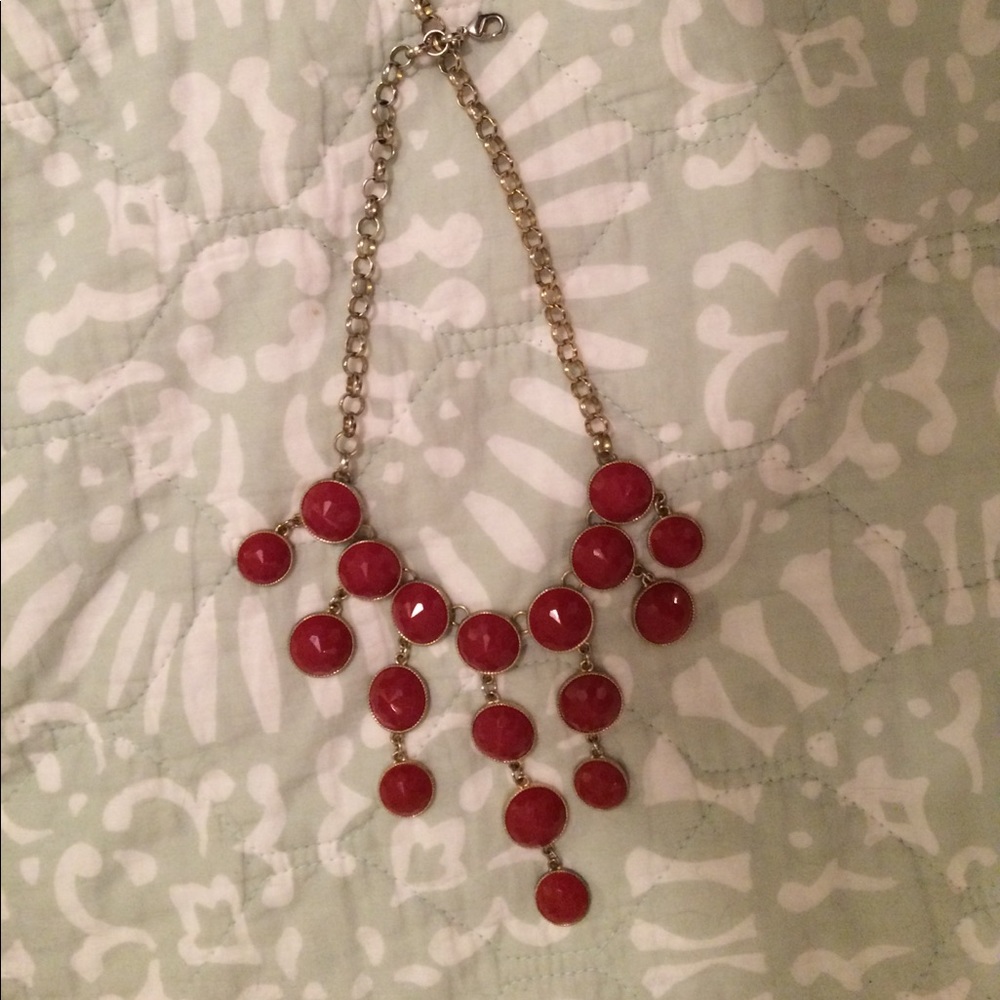 Red bubble gem necklace