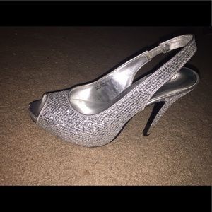 Lulu Townsend sparkly silver heels