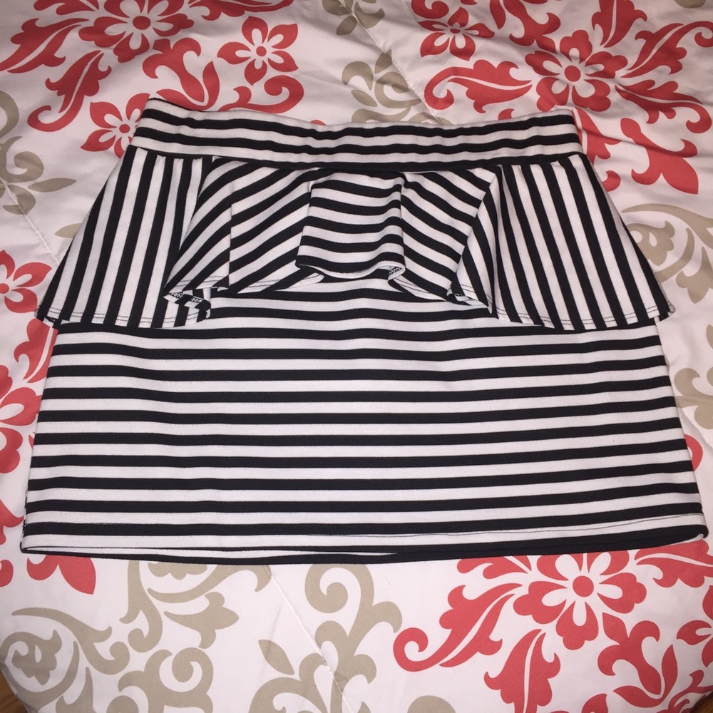 Striped Plus Size Mini Skirt