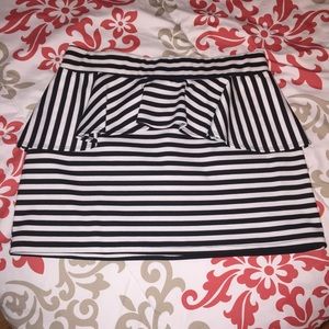 Striped Plus Size Mini Skirt