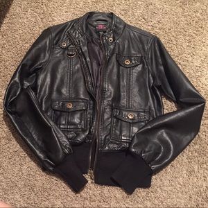 2b Bebe black leather jacket