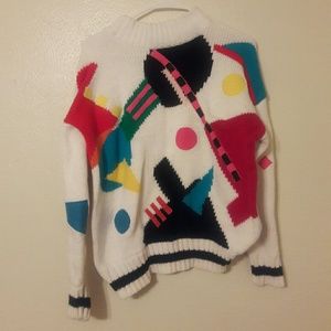 Vintage geometric color sweater