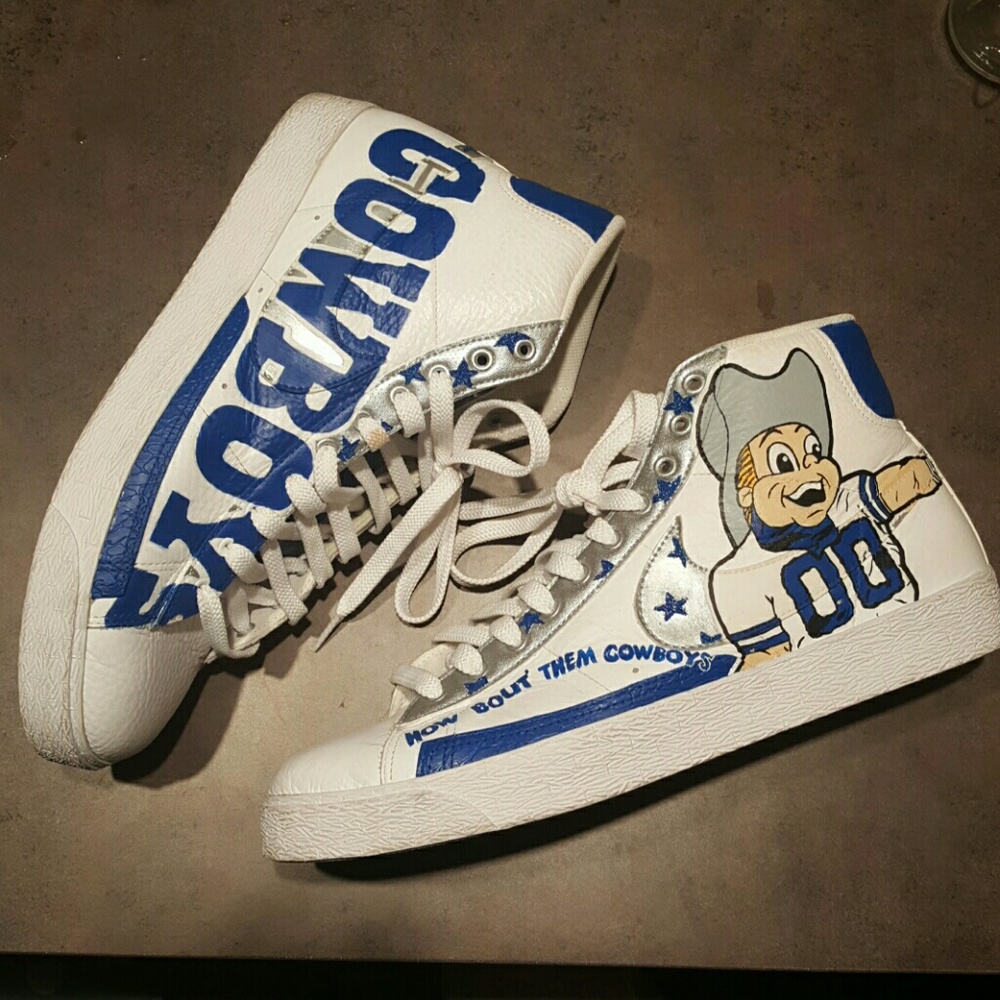 Dallas Cowboys Custom Hand Painted Nike Blazer Mid
