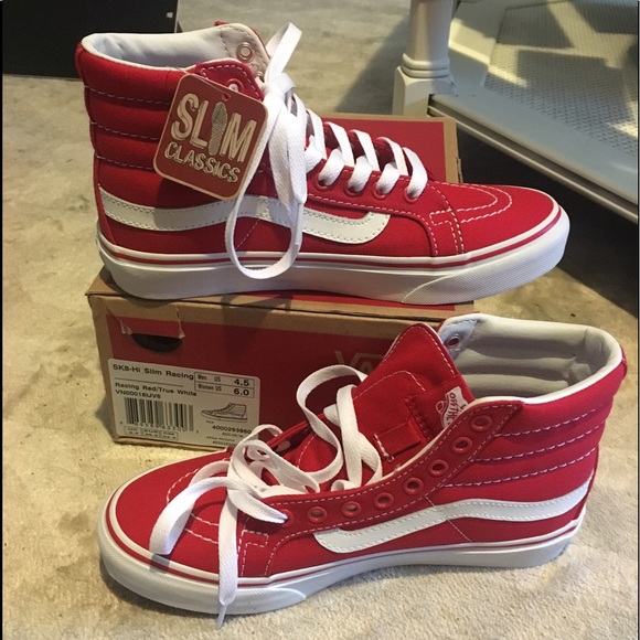 vans sk8 hi racing red