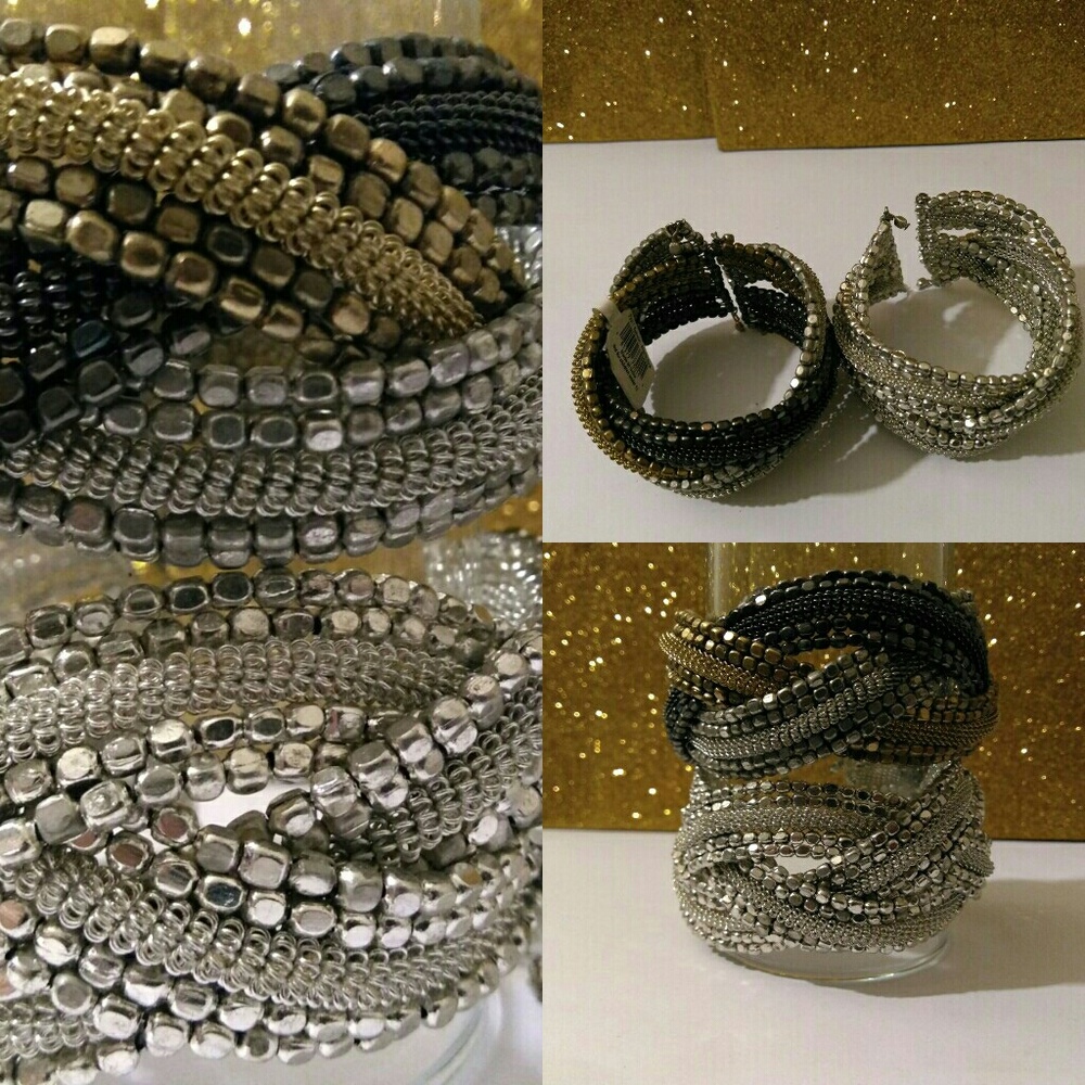 Elegant Couture Kashmiri Braided Steel Cuff Bangle - Picture 4 of 7