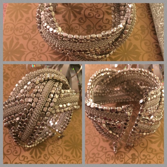 Elegant Couture Kashmiri Braided Steel Cuff Bangle - Picture 6 of 7