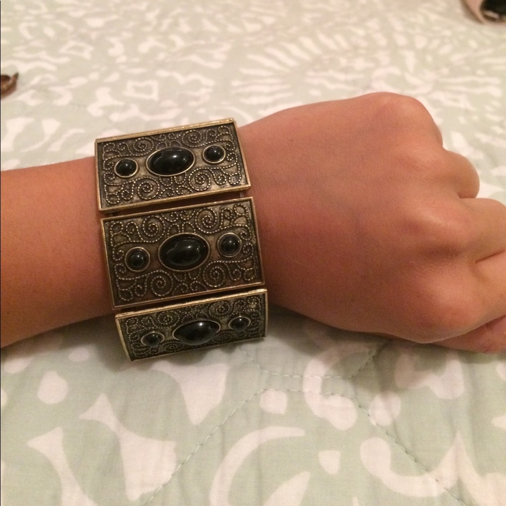 Black and gold barred bracelet