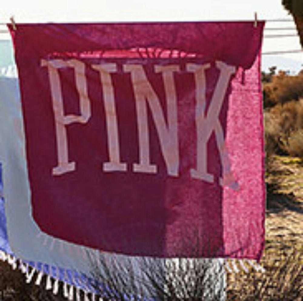 PINK boyfriend blanket Beach throw with Fringe