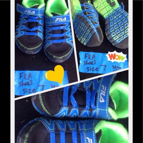 SALE: FILA blue toddler boy shoes,velcro, 7 - Picture 5 of 6