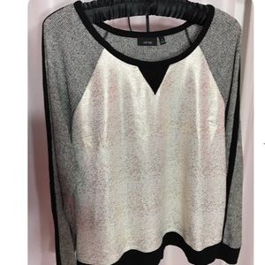 Apt. 9 Gray and Gold Top