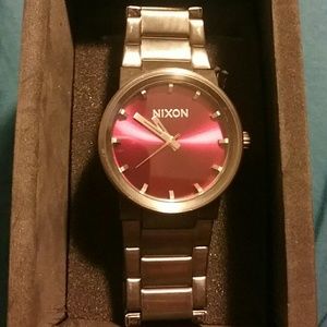 Nixon Gun Metal/Burgundy Watch