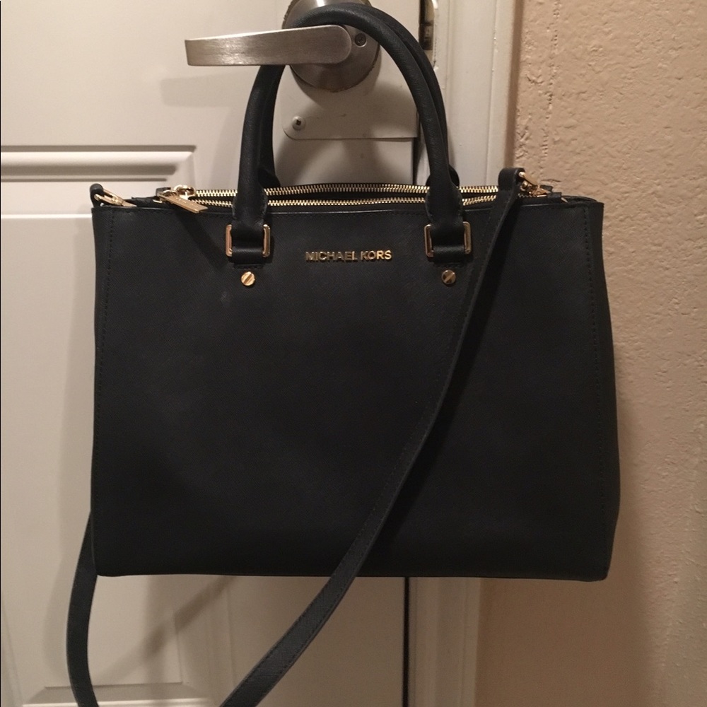 Michael Kors Sutton Black Satchel Handbag