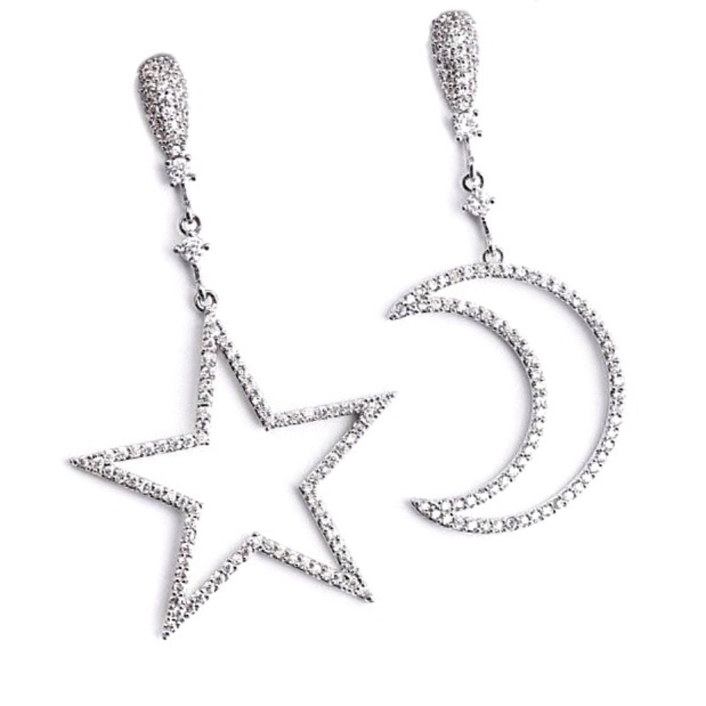 KELSEY EARRINGS || Mismatched, Moon & Star