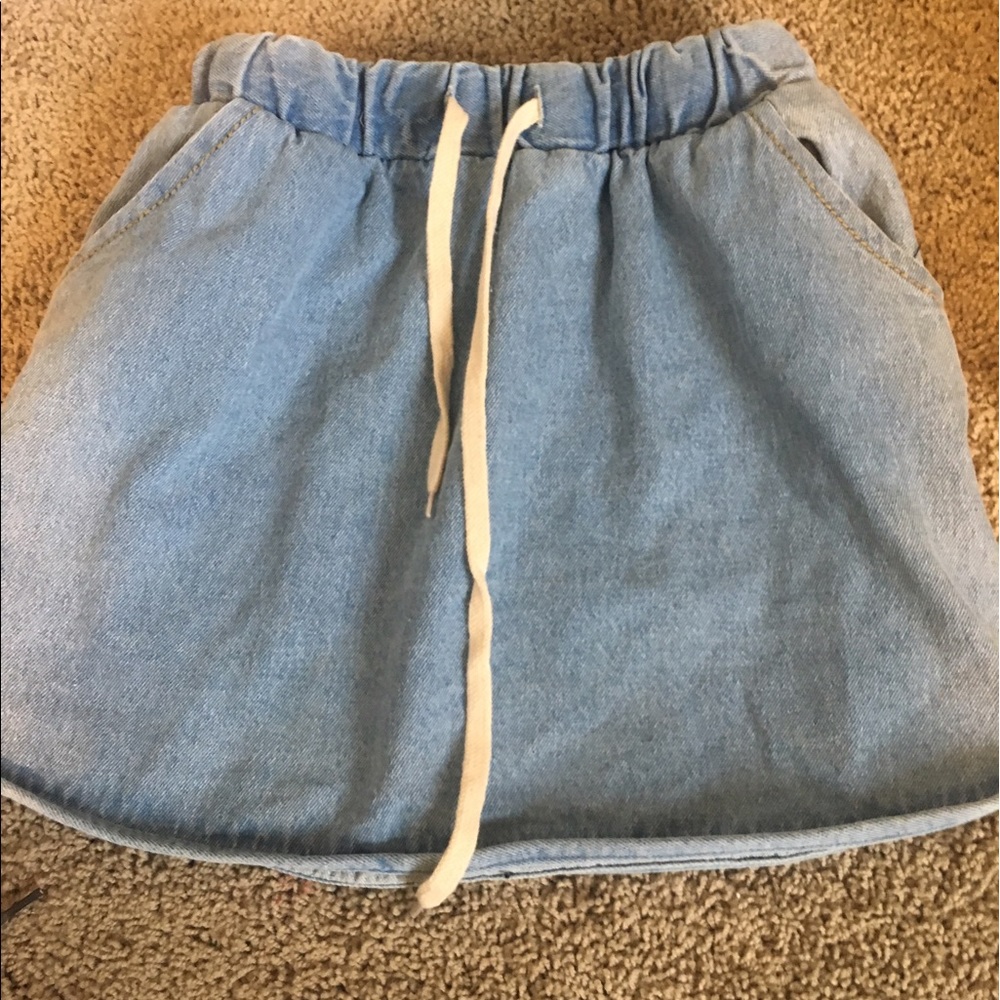 Drawstring Jean Skirt