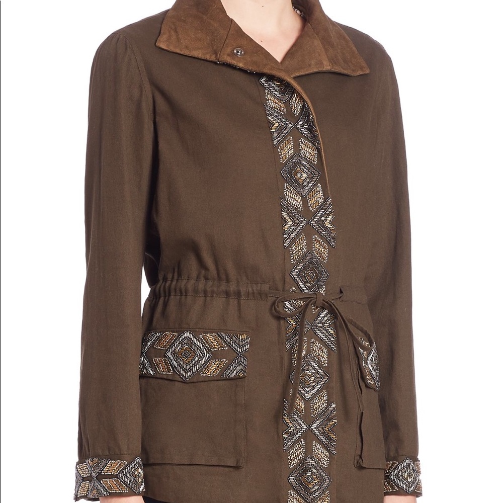NWT Beautiful Beaded Haute Hippie Military jacket