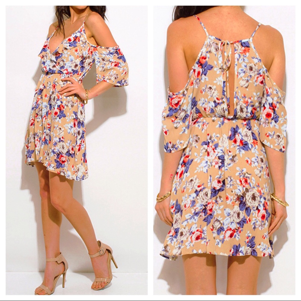 Floral Cold Shoulder Sun Dress 🌻 - Picture 3 of 8